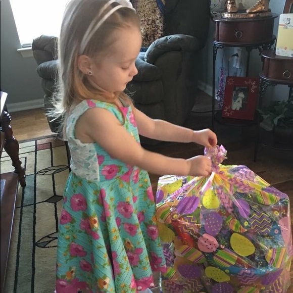 Girls Knit-Like Floral Dress - Picture 3 of 7